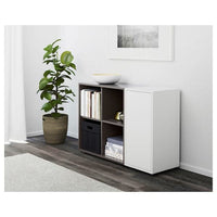 EKET - Cabinet combination with feet, white/dark grey, 105x35x72 cm - best price from Maltashopper.com 79190870