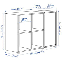 EKET - Cabinet combination with feet, white/dark grey, 105x35x72 cm - best price from Maltashopper.com 79190870