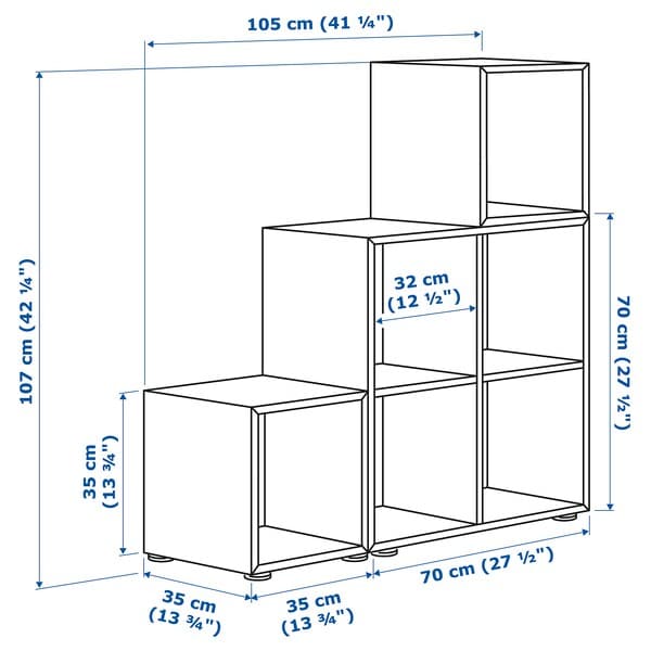 Ikea EKET - Cabinet combination with feet, white/grey-green, 105x35x107 cm