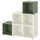 EKET cabinet combination with feet, white/grey-green, 105x35x107 cm