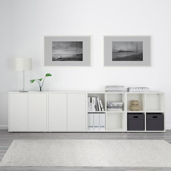 EKET - Cabinet combination with feet, white, 280x35x72 cm - best price from Maltashopper.com 89221055