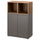 EKET - EKET Cabinet combination with feet, dark grey/walnut effect, 70x35x107 cm