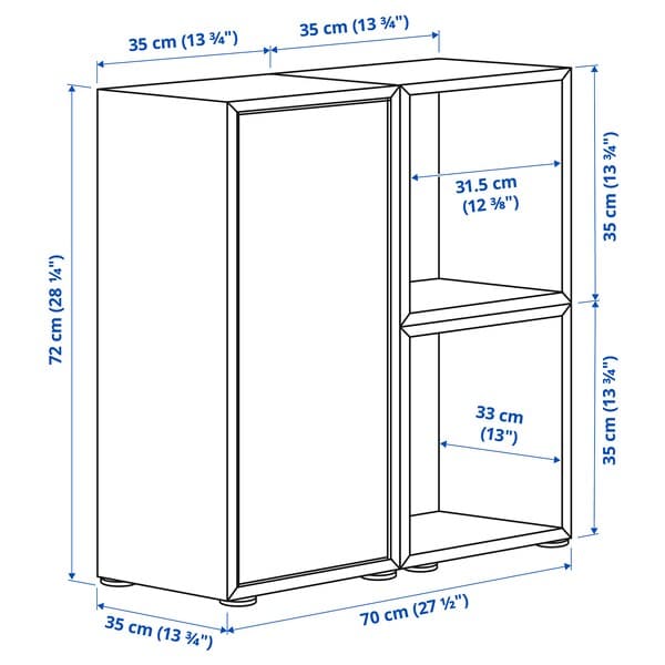 EKET - Cabinet combination with feet, dark grey dark grey/grey-green, 70x35x72 cm - best price from Maltashopper.com 29549386