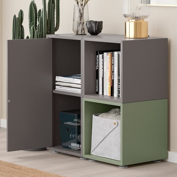 Ikea EKET - Cabinet combination with feet, dark grey dark grey/grey-green, 70x35x72 cm