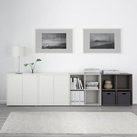 EKET - Cabinet combination with feet, dark grey/dark grey, 280x35x72 cm - best price from Maltashopper.com 49490752