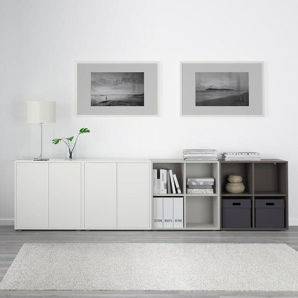 Ikea EKET - Cabinet combination with feet, dark grey/dark grey, 280x35x72 cm