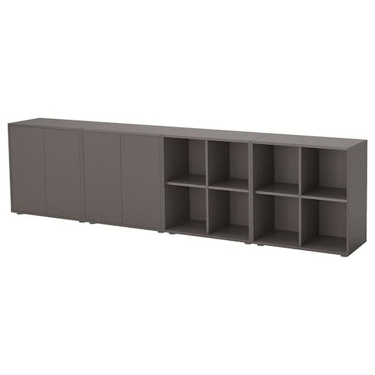 EKET - Cabinet combination with feet, dark grey/dark grey, 280x35x72 cm - best price from Maltashopper.com 49490752