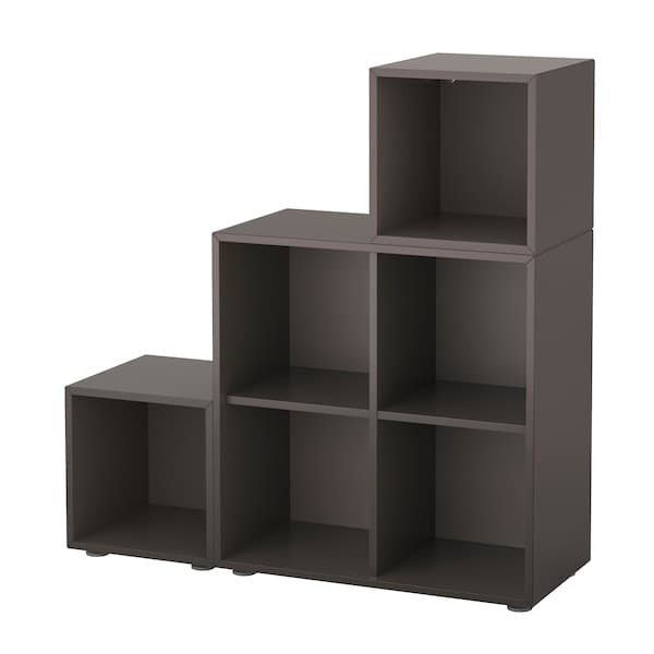 EKET - Cabinet combination with feet, dark grey, 105x35x107 cm - best price from Maltashopper.com 69190861