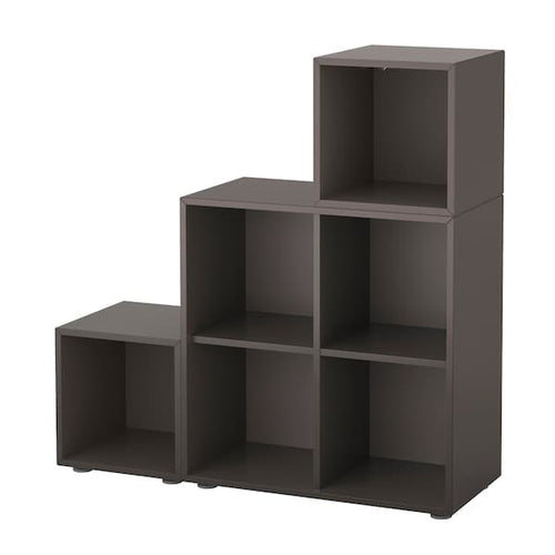 EKET - Cabinet combination with feet, dark grey, 105x35x107 cm