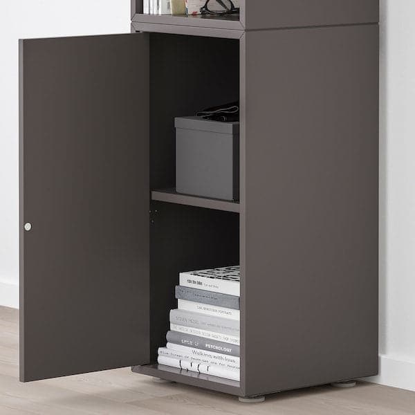 EKET - Cabinet combination with feet, dark grey, 35x35x107 cm - best price from Maltashopper.com 79286448