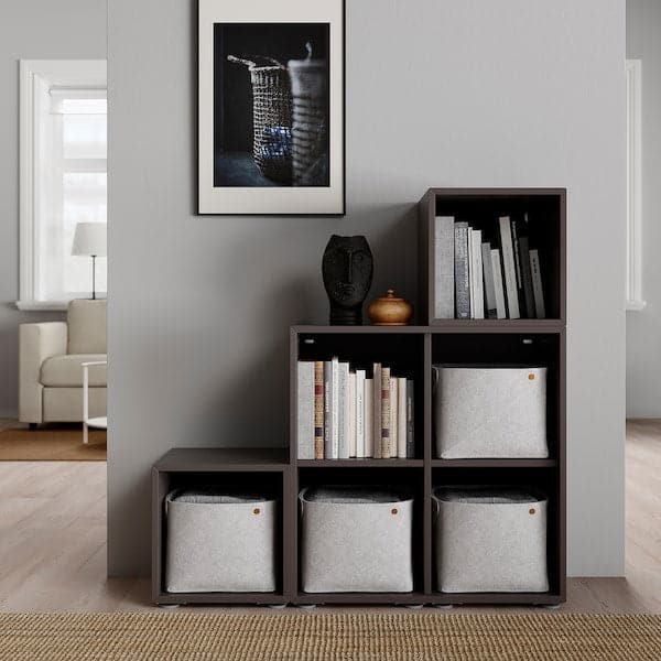 EKET - Cabinet combination with feet, dark grey, 105x35x107 cm - best price from Maltashopper.com 69190861