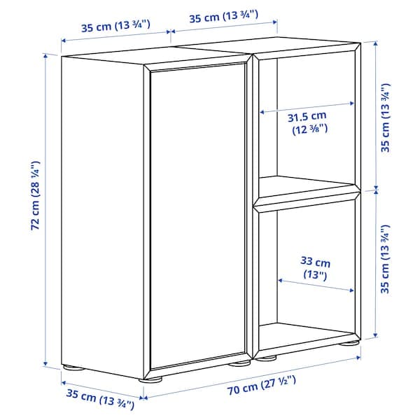 EKET - Cabinet combination with feet, dark grey, 70x35x72 cm - best price from Maltashopper.com 19494469