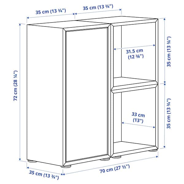 EKET - Cabinet combination with feet, white, 70x35x72 cm - best price from Maltashopper.com 19494474