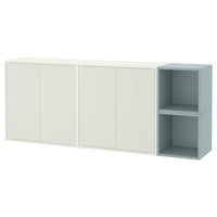 EKET - Wall-mounted cabinet combination, white/light grey-blue, 175x35x70 cm - best price from Maltashopper.com 79521667