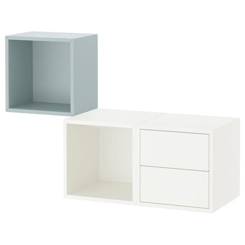 EKET - Wall-mounted storage combination, white/light grey-blue, 105x35x70 cm