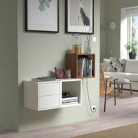 EKET - Wall-mounted storage combination, white/walnut effect, 105x35x70 cm - best price from Maltashopper.com 09490320