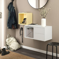 EKET - Wall-mounted storage combination, white/pale yellow, 105x35x70 cm - best price from Maltashopper.com 39521688