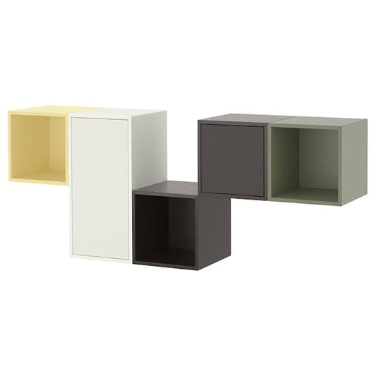 Ikea EKET - Wall-mounted cabinet combination, white/multicolour, 175x35x70 cm