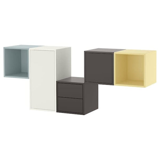 Ikea EKET - Wall-mounted cabinet combination, white/multicolour, 175x35x70 cm