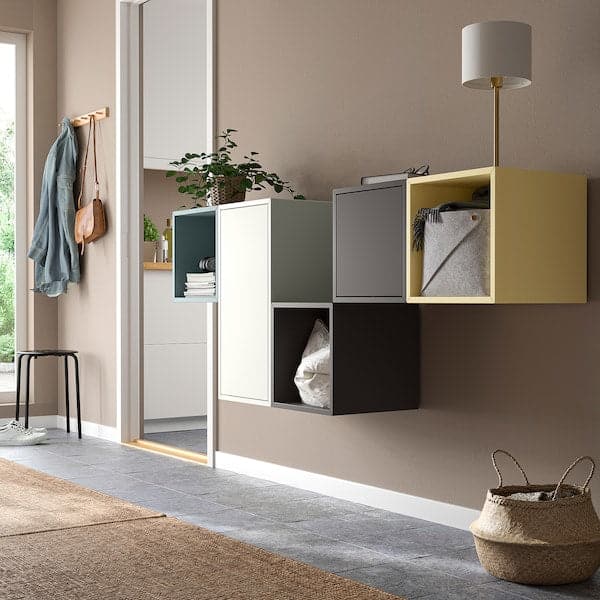 EKET - Wall-mounted cabinet combination, white/multicolour, 175x35x70 cm - best price from Maltashopper.com 09521675