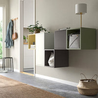 EKET - Wall-mounted cabinet combination, white/multicolour, 175x35x70 cm - best price from Maltashopper.com 09521680