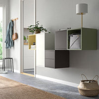 EKET - Wall-mounted cabinet combination, white/multicolour, 175x35x70 cm - best price from Maltashopper.com 49521683