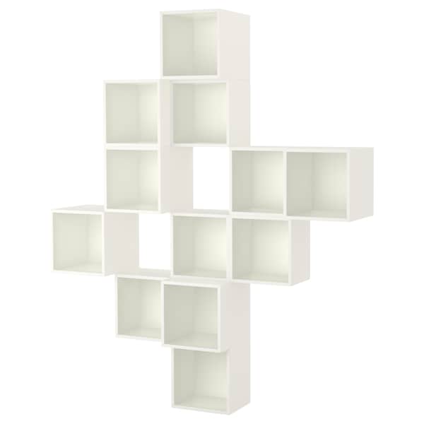 EKET - Wall-mounted cabinet combination, white, 175x35x210 cm - best price from Maltashopper.com 59189033