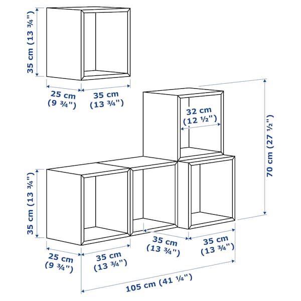 Ikea EKET - Wall-mounted cabinet combination, white, 105x35x120 cm