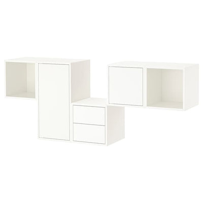 EKET - Wall-mounted cabinet combination, white, 175x35x70 cm - best price from Maltashopper.com 59329397