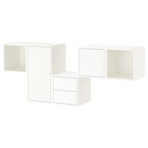 EKET - Wall-mounted cabinet combination, white, 175x35x70 cm
