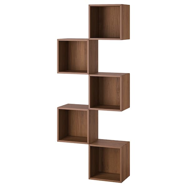 EKET - Wall-mounted storage combination, walnut effect, 70x25x175 cm - best price from Maltashopper.com 49490295