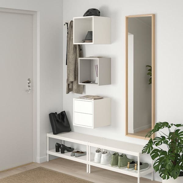 EKET - Wall-mounted storage combination, light grey/white
