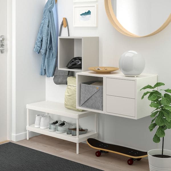 EKET - Wall-mounted storage combination, light grey/white - Premium Living Room Furniture Sets from Ikea - Just €149.99! Shop now at Maltashopper.com