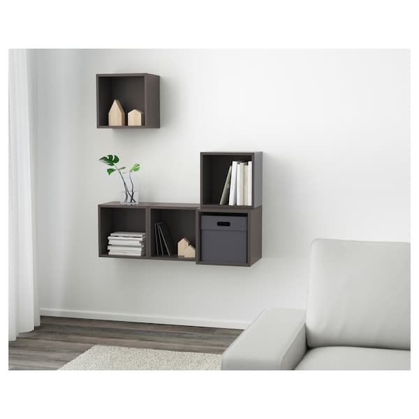 Ikea EKET - Wall-mounted cabinet combination, dark grey, 105x35x120 cm