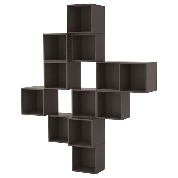 Ikea EKET - Wall-mounted cabinet combination, dark grey, 175x35x210 cm