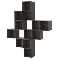 EKET wall-mounted cabinet combination, dark grey, 175x35x210 cm