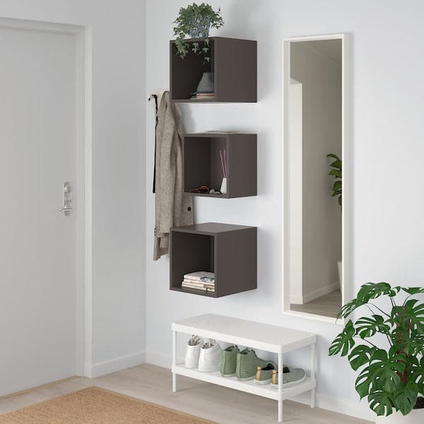 EKET - Wall-mounted cabinet combination, dark grey, 105x35x70 cm - best price from Maltashopper.com 69286340