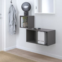 EKET - Wall-mounted cabinet combination, dark grey, 105x35x70 cm - best price from Maltashopper.com 69286340