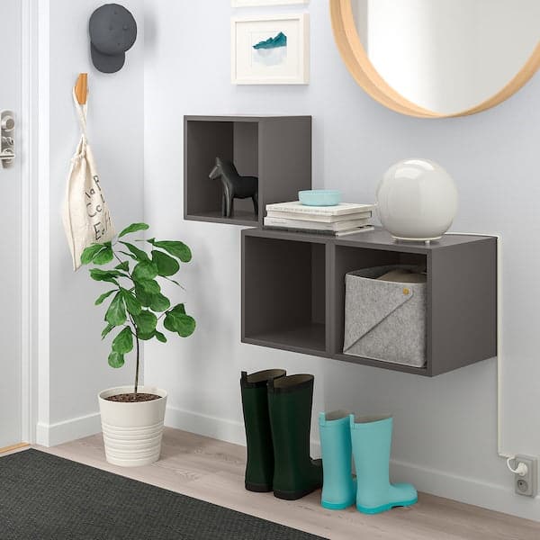 Ikea EKET - Wall-mounted cabinet combination, dark grey, 105x35x70 cm