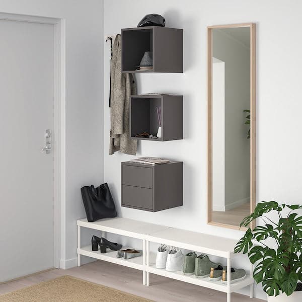 EKET - Wall-mounted storage combination, dark grey