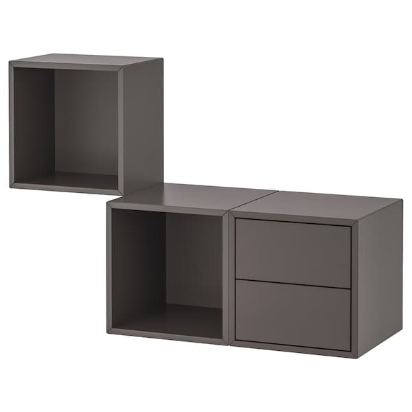 EKET - Wall-mounted storage combination, dark grey