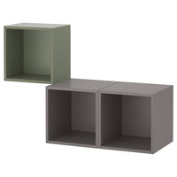 EKET - Wall-mounted cabinet combination, grey-green/dark grey, 105x35x70 cm - best price from Maltashopper.com 29521368