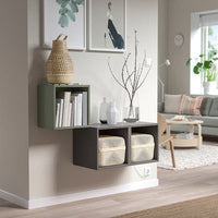 EKET - Wall-mounted cabinet combination, grey-green/dark grey, 105x35x70 cm - best price from Maltashopper.com 29521368