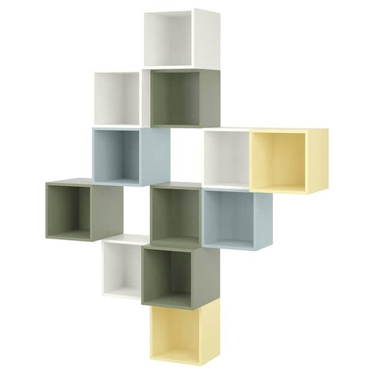 Ikea EKET - Wall-mounted cabinet combination, multicolour/white, 175x35x210 cm