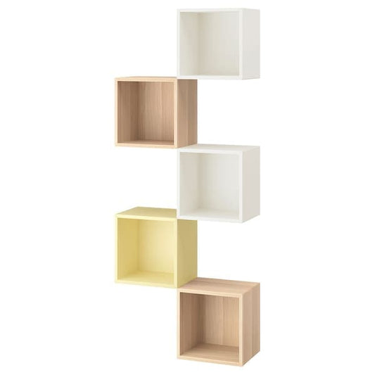 Ikea EKET - Wall-mounted storage combination, multicolour/pale yellow