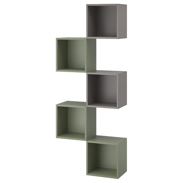 EKET - Wall-mounted storage combination, multicolour/grey-green - best price from Maltashopper.com 39521674