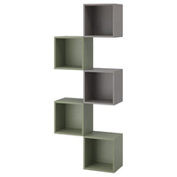 EKET - Wall-mounted storage combination, multicolour/grey-green - best price from Maltashopper.com 39521674