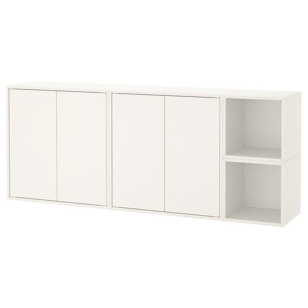 EKET - Wall-mounted cabinet combination, white, 175x35x70 cm - best price from Maltashopper.com 99494272