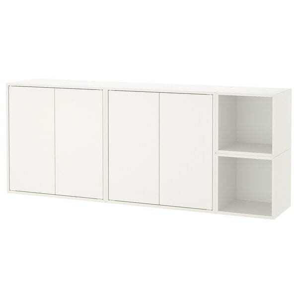 EKET - Wall-mounted cabinet combination, white, 175x35x70 cm