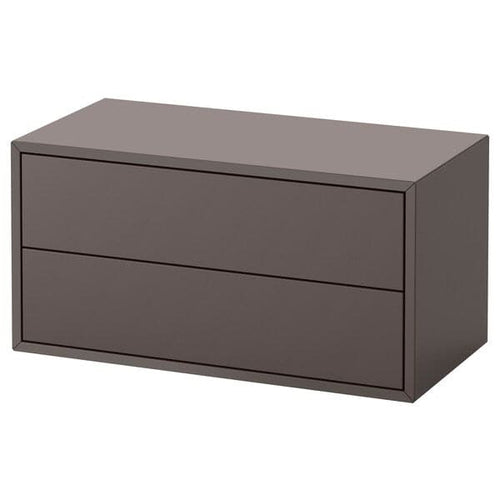 EKET - Cabinet with 2 drawers, dark grey, 70x35x35 cm